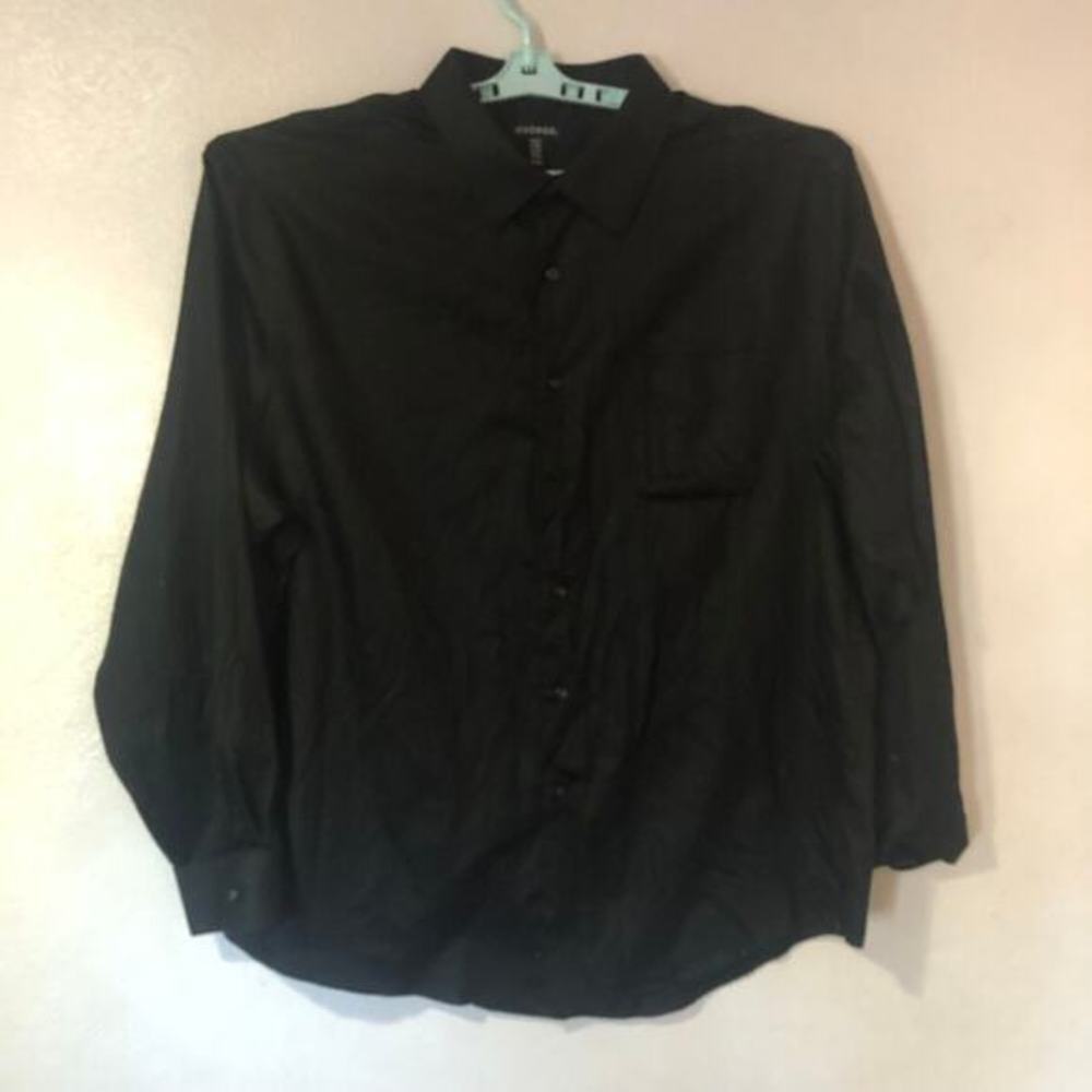 George long sleeve‎ black button down dress shirt